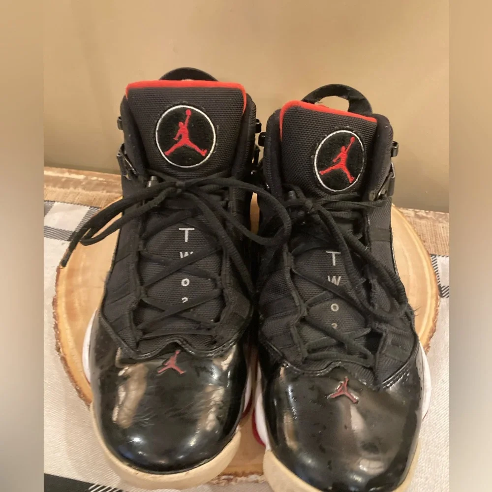 Nike Jordan 6 Rings‎ Black Varsity Red Size 12 rare 322992-062 Basketball Shoe